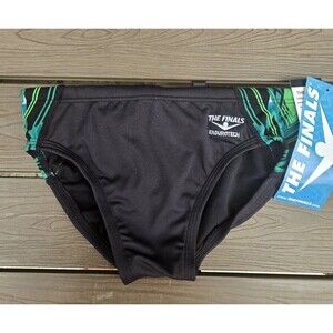 TYR The Finals Hyperblast Green/,black Splice Racer Briefs, Men Size 36, NEW